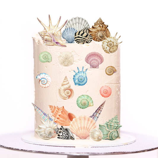 Seashells collection - pre-cut edible icing stickers