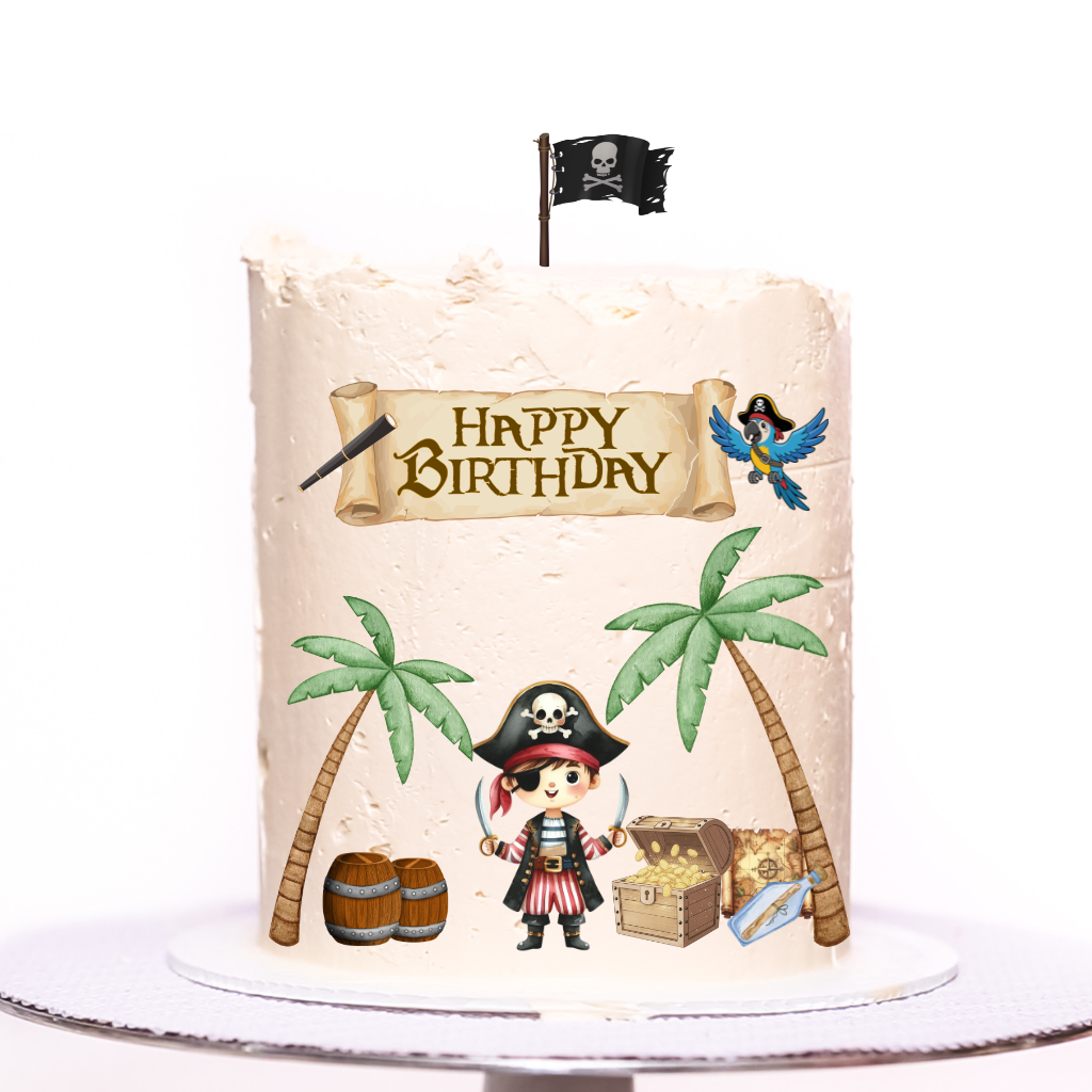 Pirate Birthday - pre-cut edible icing stickers
