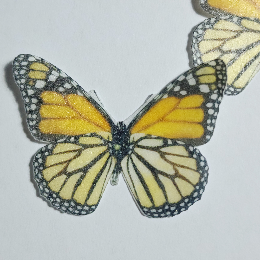 Wafer Butterfly - 25 Pre-cut Orange Monarch