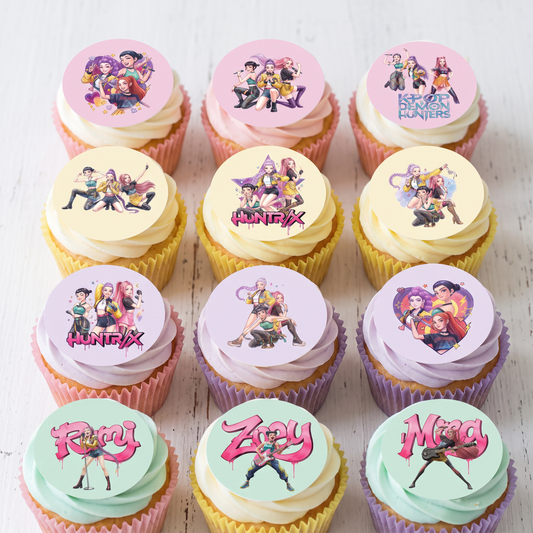 Huntrix K-pop 12 cupcakes Icing images