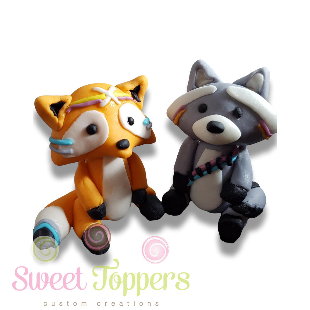 Tribal Fox and Racoon