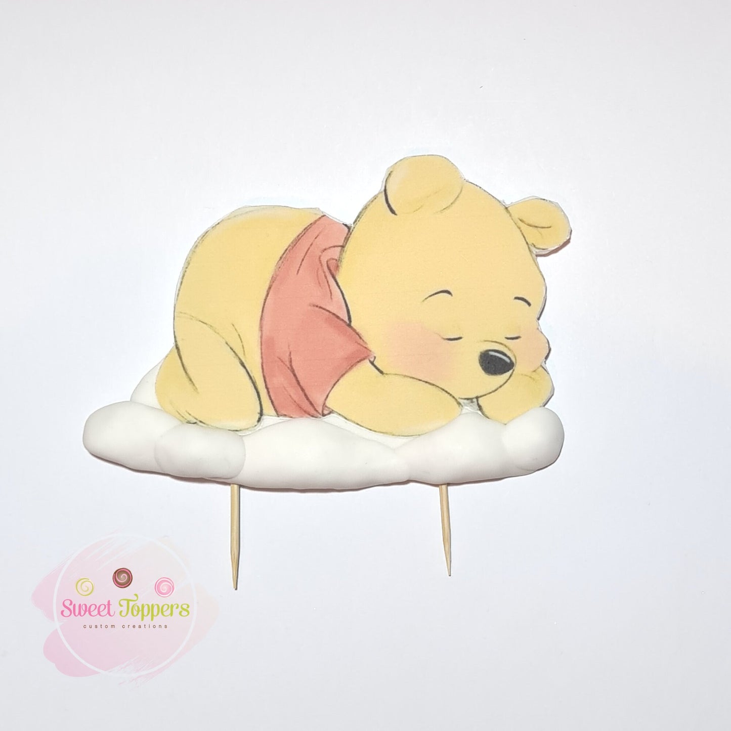 Sleeping baby Winnie the pooh bear edible fondant cake topper decoration customize