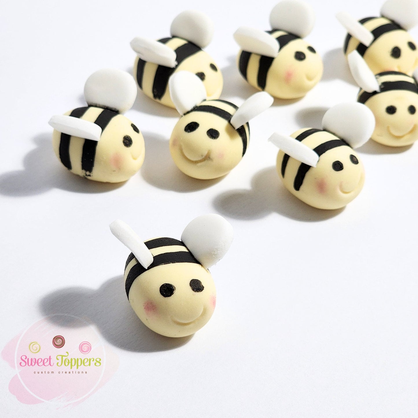 10 Fondant Bee cake topper decoration edible baby shower topper pooh bear theme