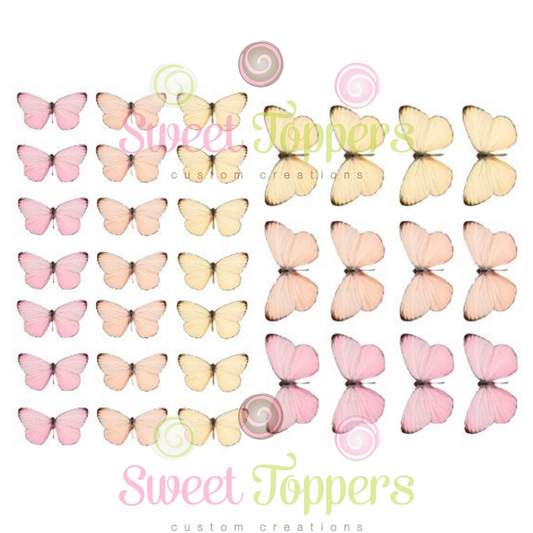 Wafer Butterfly - Pre-cut Sunset pastels