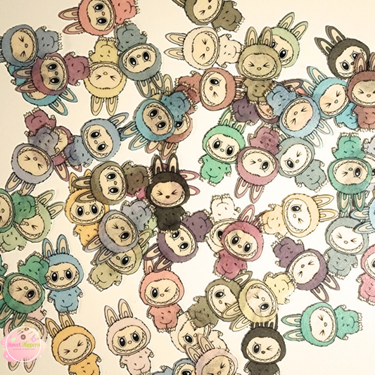 Labubu 60 Pre-cut edible wafer toppers