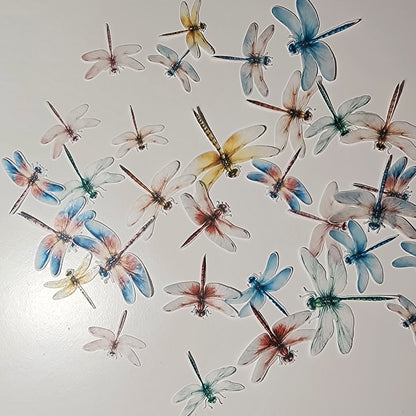 Colourful Dragonflies - Pre-cut wafer images