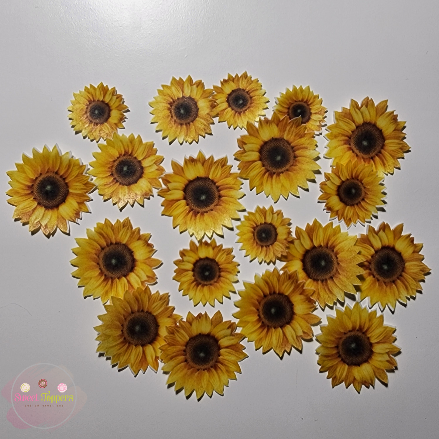 25 Pre-cut edible wafer Sunflowers