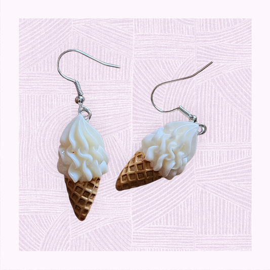 Vanille Soft-Serve Tropf Ohrringe