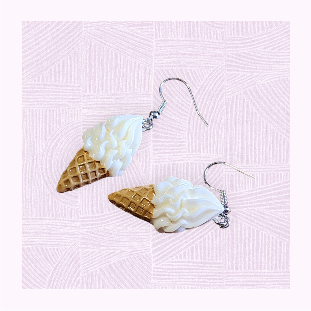 Vanilla Soft serve drop earrings