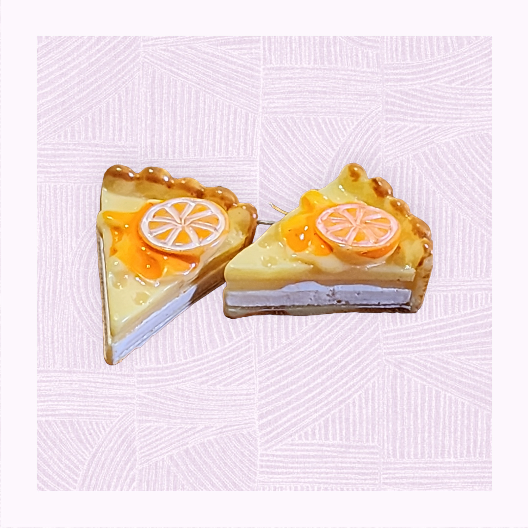 Lemon tart drop earrings