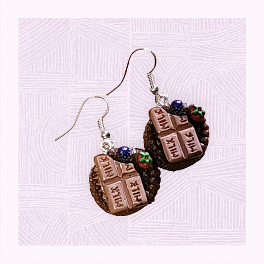 Decadent chocolate cake earrings