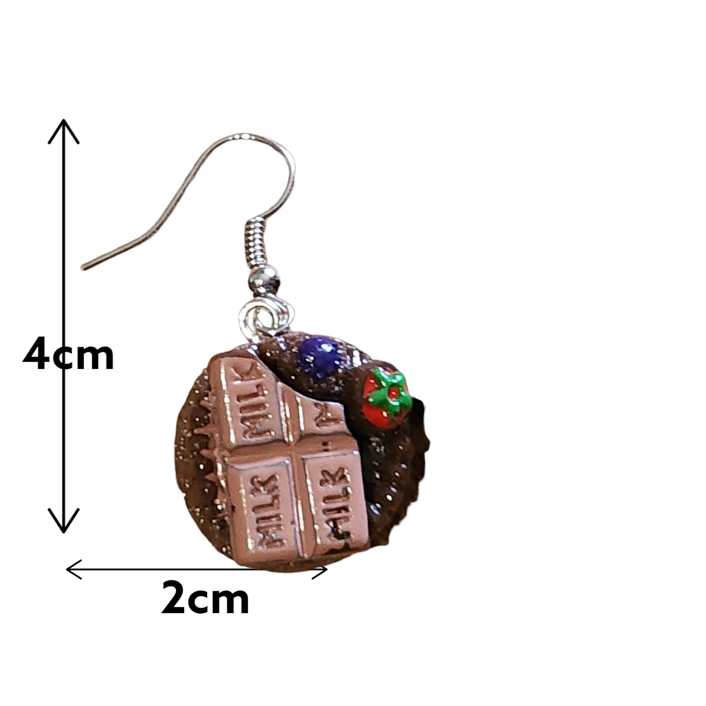 Decadent chocolate cake earrings