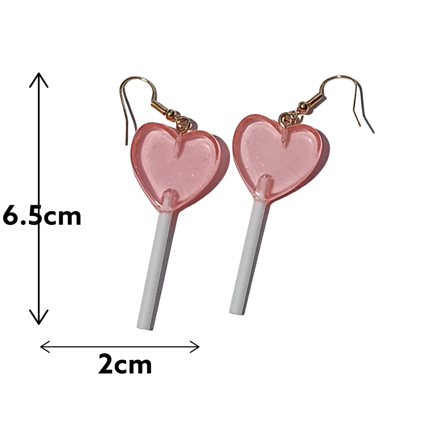Heart candy pop dangle earrings