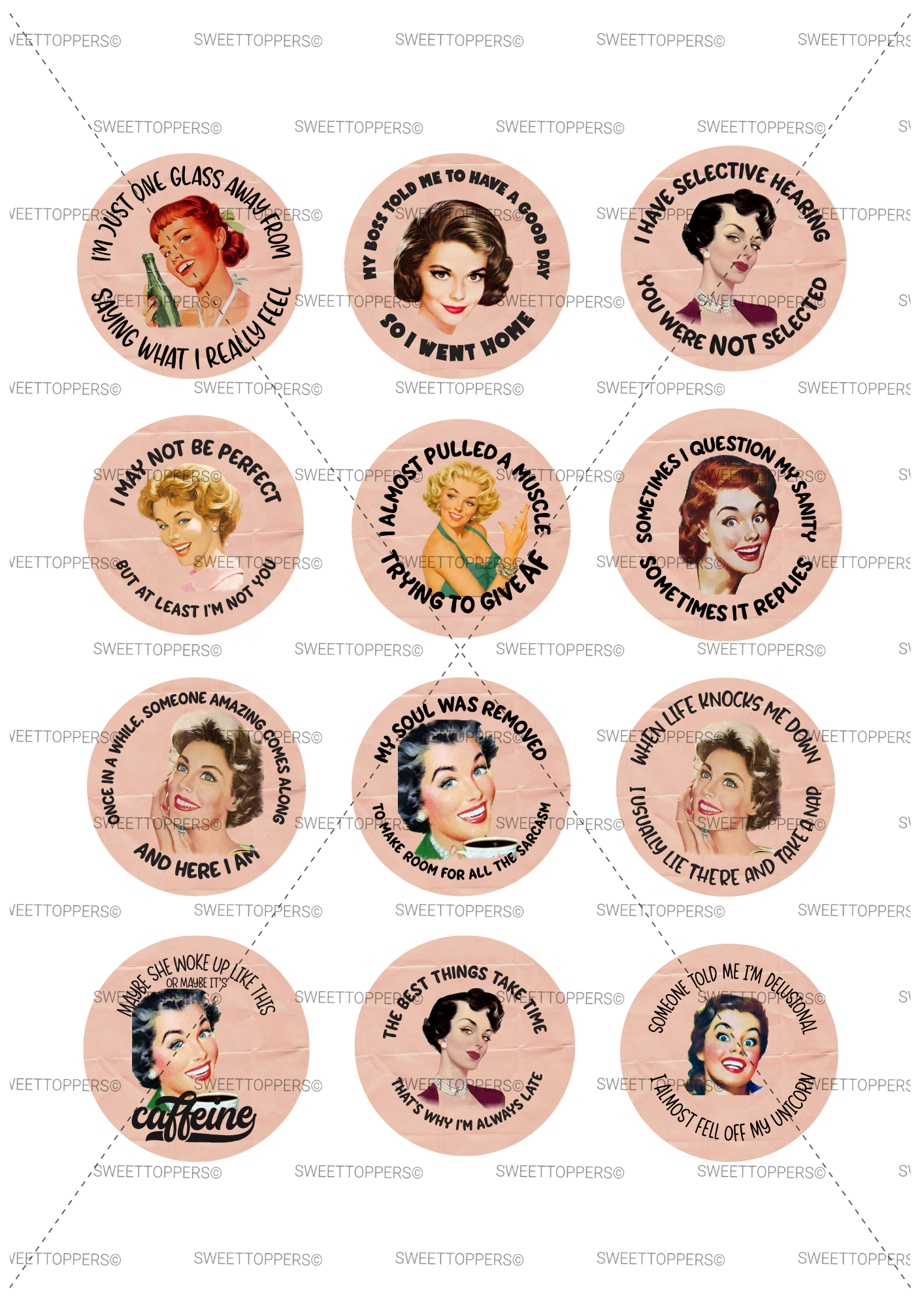 Retro Sassy Sarcastic Woman images - Digital