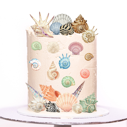 Seashells collection - pre-cut edible icing stickers