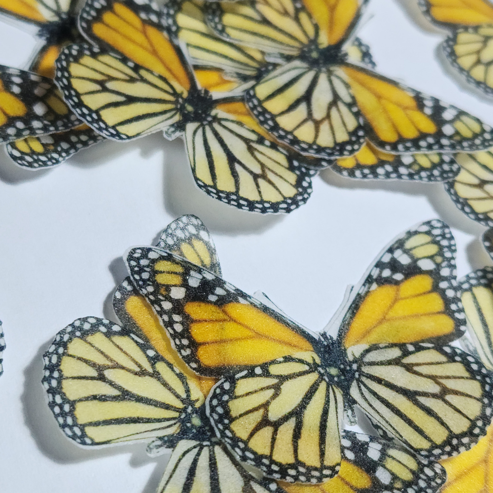 Wafer Butterfly - 25 Pre-cut Orange Monarch