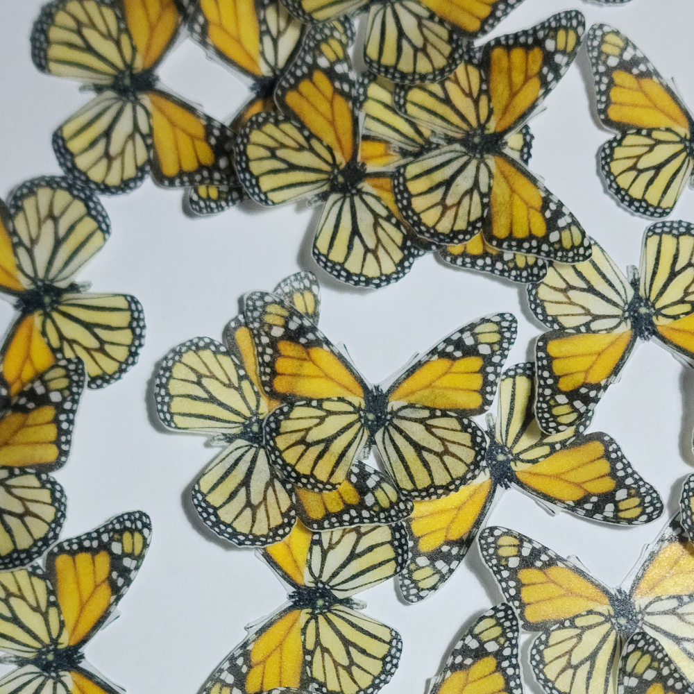 Wafer Butterfly - 25 Pre-cut Orange Monarch