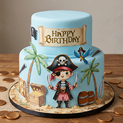 Pirate Birthday - pre-cut edible icing stickers