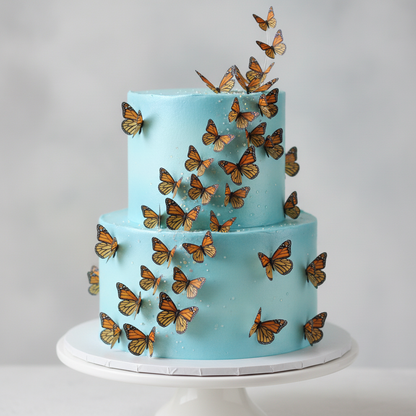 Wafer Butterfly - 25 Pre-cut Orange Monarch