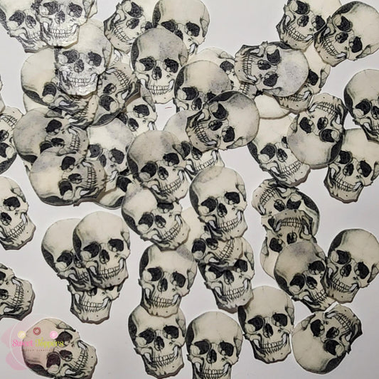 55 Pre-cut edible wafer Skulls - cake and cupcake topper decoration