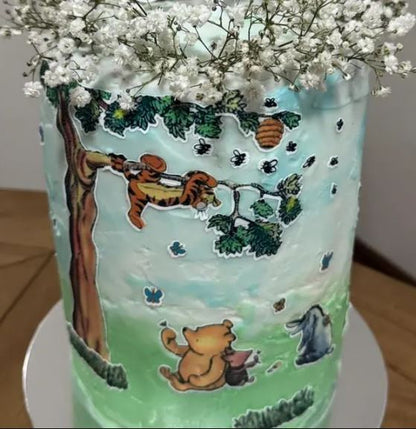 Classic Tigger in the Hunny Tree scene Pooh Bear - Edible Icing Stickers