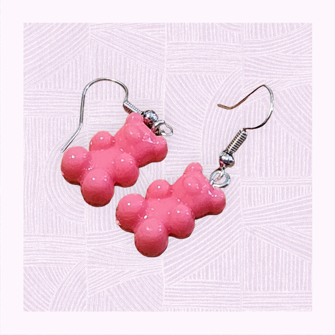 Gummi bear cream drop earrings
