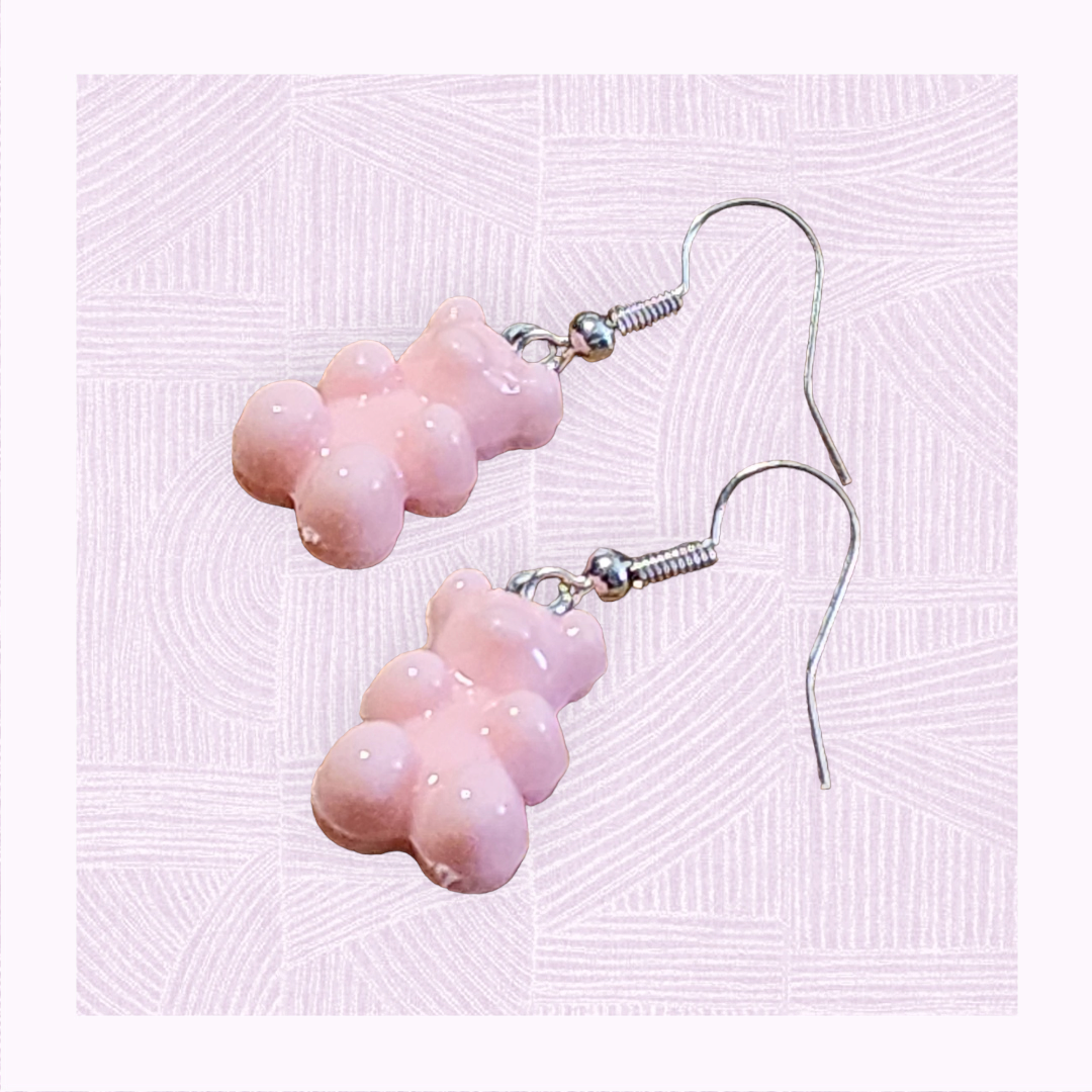 Gummi bear cream drop earrings
